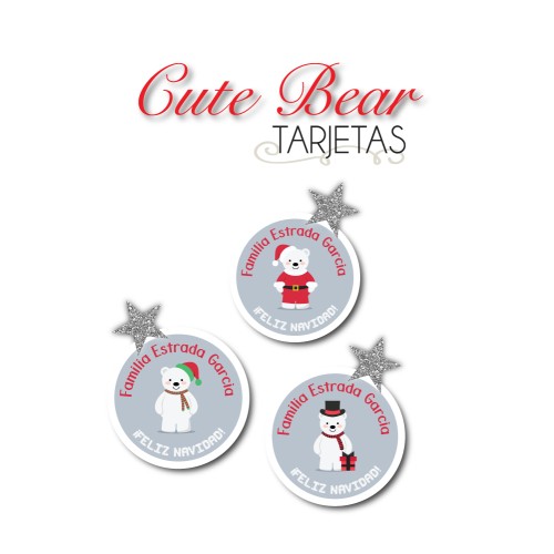 Navidad Tarjetas Cute Bear Navidad Tarjetas Cute Bear