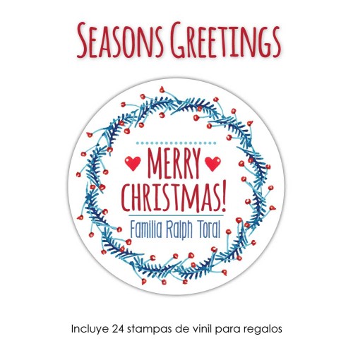 Navidad Etiquetas Season's Greetings Navidad Etiquetas Season's Greetings