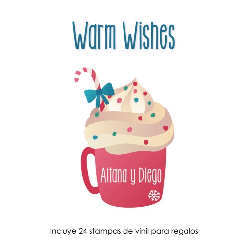 Navidad Etiquetas Warm Wishes