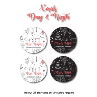 Navidad Etiquetas Xmas Day & Night Navidad Etiquetas Xmas Day & Night