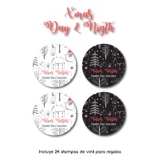 Navidad Etiquetas Xmas Day & Night Navidad Etiquetas Xmas Day & Night