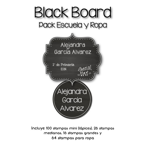Pack Clothes & School Blackboard Pack Clothes & School Blackboard